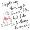 Disney Girl's Winnie The Pooh I Do Nothing Everyday T-Shirt - White - X Large view 3