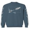 0395. Cool Vintage Aesthetic Graphic Good Vibe Bones Hand Shaka Michelangelo Art Hip hop Society Men's Crewneck Sweatshirt (Indigo Blue Medium) view 1