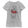 Disney Winnie The Pooh Basic Sketch Pooh Girl's Heather Crew Tee view 1