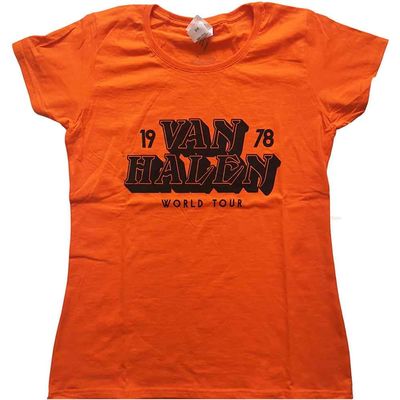 Van Halen World Tour '78 Junior Top Medium Orange