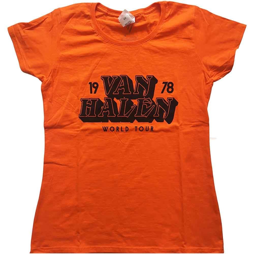 Van Halen World Tour '78 Junior Top Medium Orange