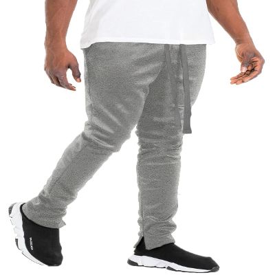 WEIV GEAR Mens Track Pants  Casual Drawstring Elastic Waist Ankle Zipper Skinny Fit Sweatpants Joggers Workout Active P201 Grey XL