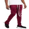 WEIV GEAR Mens Track Pants  Casual Drawstring Elastic Waist Ankle Zipper Skinny Fit Sweatpants Joggers Workout Active P201 Burgundy 2XL view 1