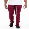 WEIV GEAR Mens Track Pants  Casual Drawstring Elastic Waist Ankle Zipper Skinny Fit Sweatpants Joggers Workout Active P201 Burgundy 2XL view 2