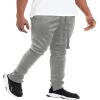 WEIV GEAR Mens Track Pants  Casual Drawstring Elastic Waist Ankle Zipper Skinny Fit Sweatpants Joggers Workout Active P201 Grey 2XL view 1