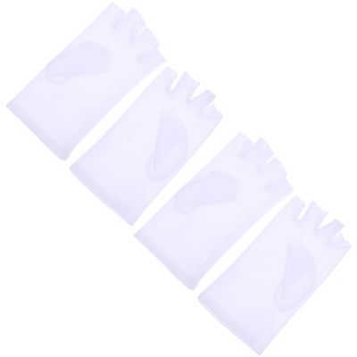 Healifty 2pairs Outdoor Sports Uv Half Finger Gloves for Men and Women Breathable Elastic Cycling and Driving Gloves for Fishing Hiking and Outdoor Activities