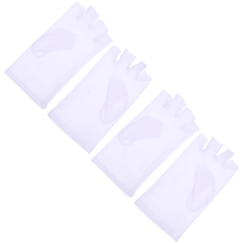 Healifty 2pairs Outdoor Sports Uv Half Finger Gloves for Men and Women Breathable Elastic Cycling and Driving Gloves for Fishing Hiking and Outdoor Activities