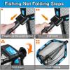 PLUSINNO Floating Fishing Net for Steelhead, Salmon, Fly, Kayak, Catfish, Bass, Trout Fishing, Rubber Coated Landing Net for Easy Catch & Release, Compact & Foldable for Easy Transportation & Storage view 4