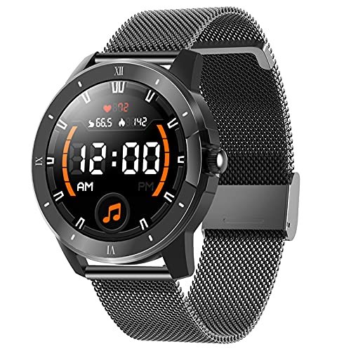 ISPEKTRUM X12 Smartwatch 1.3'' FHD Screen BT Text Call Notification Waterproof Remote Camera Multiple Sports Modes Fitness Tracker Heart Rate & BP Monitor Pedometer Works with All Andriod iOS Phones