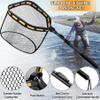 PLUSINNO Floating Fishing Net for Steelhead, Salmon, Fly, Kayak, Catfish, Bass, Trout Fishing, Rubber Coated Foldable Landing Net with Telescoping Pole Handle, Fishing Gear and Gifts for Men (1.5M) view 2