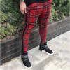 Maryia Men's Casual Plaid Trousers Flat-Front Skinny Slim Fit Track Chino Pants Running Sport Joggers Sweatpants view 3