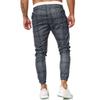 Maryia Men's Casual Plaid Trousers Flat-Front Skinny Slim Fit Track Chino Pants Running Sport Joggers Sweatpants view 4