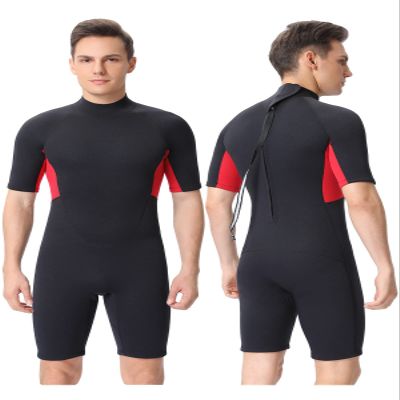 FLEXEL Shorty Wetsuit for Men and Women, 2mm 3mm Neoprene Back Zip Diving Suit Keep Warmth in Cold Water for Diving Snorkeling Surfing Swimming
