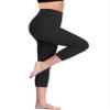 NELEUS Women's Yoga Capris Running Tummy Control High Waist Workout Leggings with Pockets,2 Pack,109,Black,Grey,M view 2
