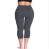 NELEUS Women's Yoga Capris Running Tummy Control High Waist Workout Leggings with Pockets,2 Pack,109,Black,Grey,M view 4
