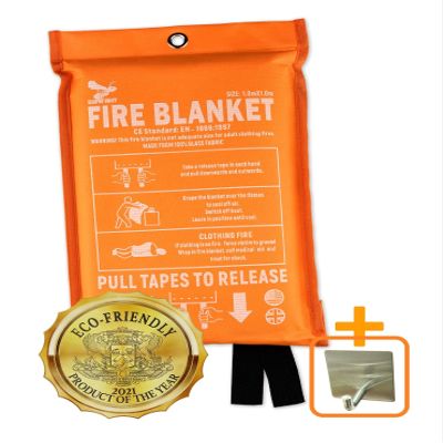 Fire Blanket - 1500F CE Certified Emergency Fire Blanket for Home and Kitchen. 500GSM Fabric & 0.5mm Thick - 100% Fiberglass Fire Extinguisher for Car,Warehouse Office - 1pc (40x40 inches) by Supa Ant
