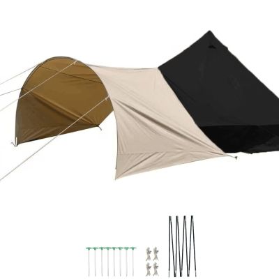 DANCHEL OUTDOOR Bell Tent Porch Awning, Waterproof Camping Cotton Canvas Tent Shelter for B5PRO 9.8ft-20ft Yurt, with PU 3000mm Rain/Sun Protection Glamping Accessory