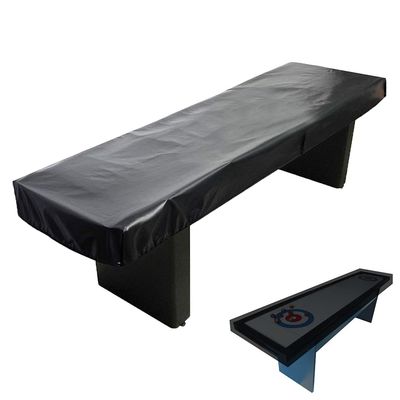 COOSOO Shuffleboard Table Cover Waterproof Outdoor 9FT 12FT 14 FT Shuffleboard Table Cover Weather Resistant Dustproof Furniture Protective Black