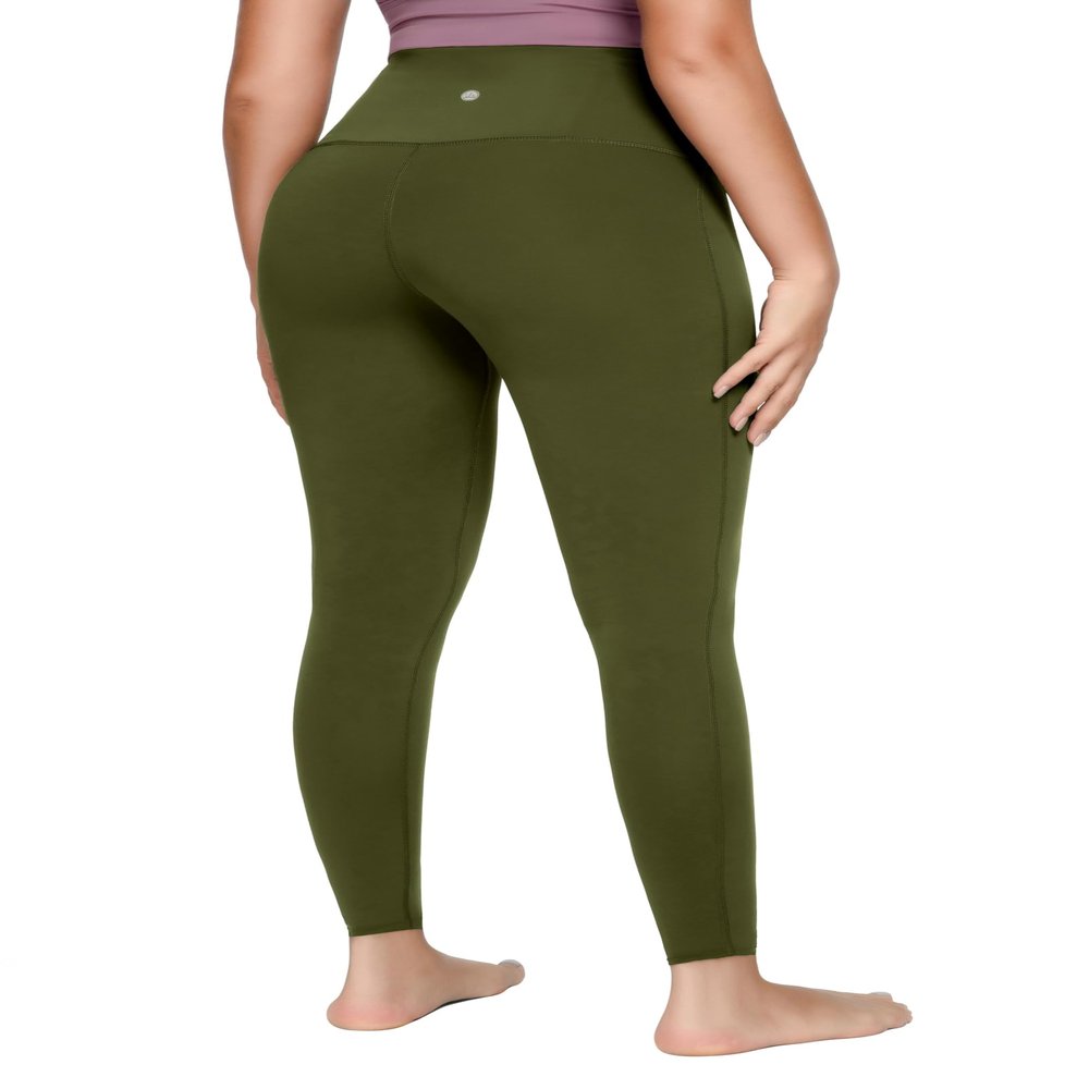 QUEENIEKE Ultra High Waisted Leggings for Women 27" - Compression Tummy Control Yoga Pants Gym Active Tight (Wild Pine, X-Large)