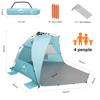 Oileus X-Large 4 Person Beach Tent Sun Shelter - Portable Sun Shade Instant Tent for Beach with Carrying Bag, Stakes, 6 Sand Pockets, Anti UV for Fishing Hiking Camping, Waterproof Windproof, Sky Blue view 2