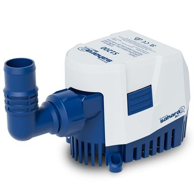 Attwood 5512-7 Sahara MK2 S1200 (12V), Automatic Bilge Pump, 1200 GPH, with Fittings (Elbow & Straight), Direct Replacement for Attwood 4511-7