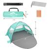 Oileus Beach Tent 2-3 Person Portable Sun Shade Shelter UV Protection, Extended Floor Ventilating Mesh Roll Up Windows Carrying Bag Stakes 6 Sand Pockets Fishing Hiking Camping, Light Green view 2