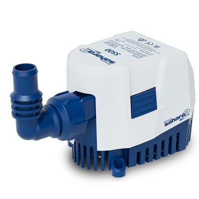 Attwood 5505-7 Sahara MK2 S500 (12V), Automatic Bilge Pump, 500 GPH, with Fittings (Elbow & Straight), Direct Replacement for Attwood 4505-7
