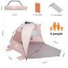 Oileus X-Large 4 Person Beach Tent Sun Shelter - Portable Sun Shade Instant Tent for Beach with Carrying Bag, Stakes, 6 Sand Pockets, Anti UV for Fishing Hiking Camping, Waterproof Windproof, Pink view 2