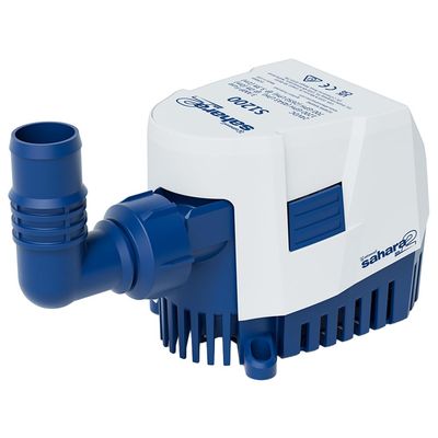 Attwood 5513-7 Sahara MK2 S1200 (24V), Automatic Bilge Pump, 1200 GPH, With Fittings (Elbow & Straight), Direct Replacement For Attwood 4512-1