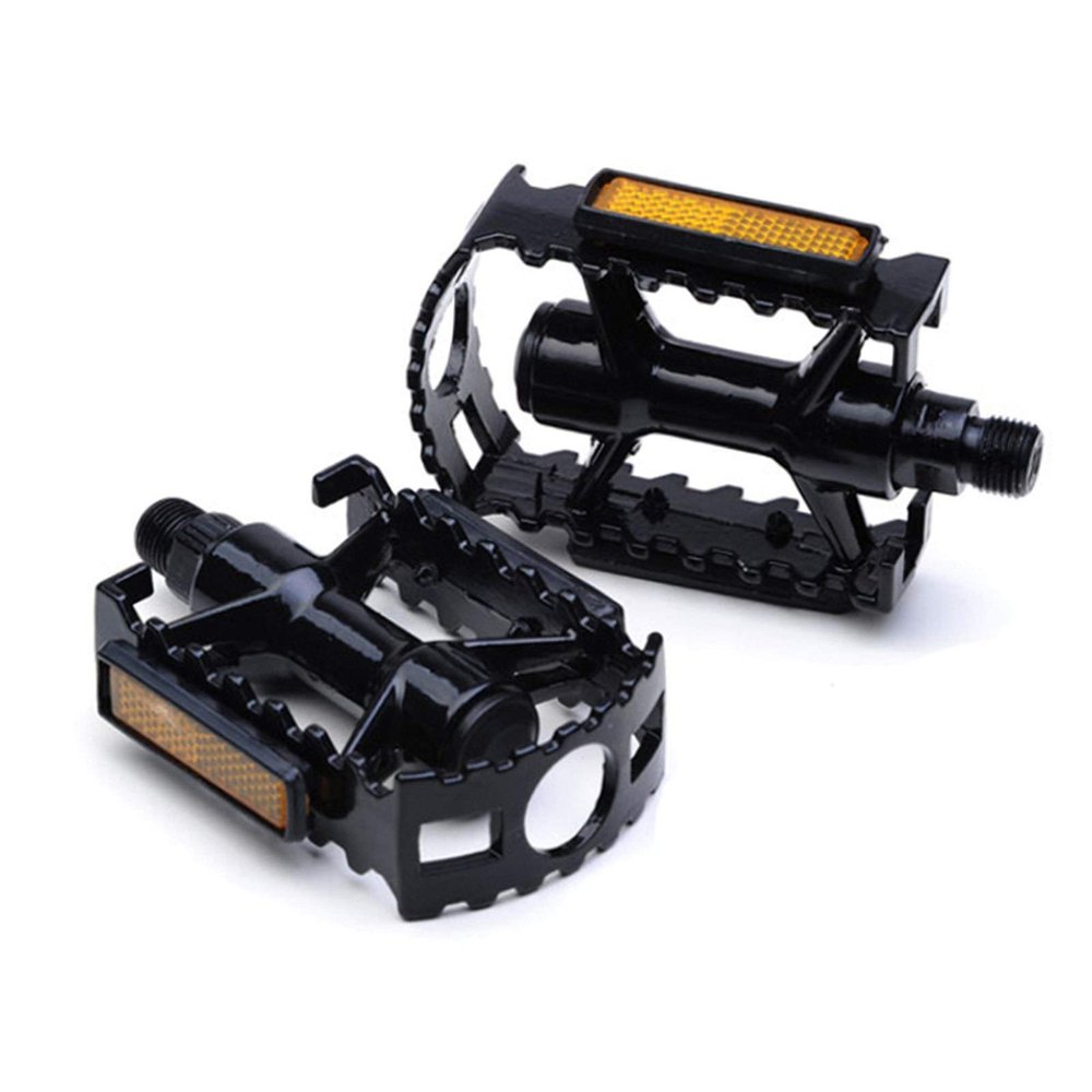 SJHY Bicycle Accessories 1 Pair Aluminum Alloy Pedal Bicycle Pedal Mountain Road Bike Part Pedal Cycling Bike Ultra-Light Hollow Bearing Pedals Bike Parts (Color : Black)