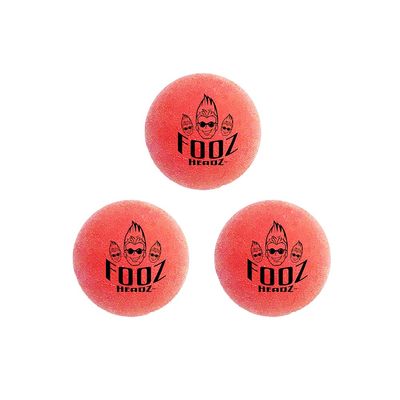 Fooz Headz Foosballs Professional Tournament Quality - Just Like The Pros Use, Official Regulation Size - Set of 3 Urethane Foosball Balls (Red)