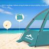 Oileus Beach Tent 2-3 Person Portable Sun Shade Shelter UV Protection, Extended Floor Ventilating Mesh Roll Up Windows Carrying Bag Stakes 6 Sand Pockets Fishing Hiking Camping, Sky Blue view 4