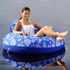 Aqua Leisure Supreme Lake Tube Hibiscus Pineapple Royal Blue w/Docking Attachment view 2
