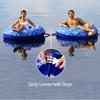 Aqua Leisure Supreme Lake Tube Hibiscus Pineapple Royal Blue w/Docking Attachment view 3