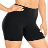 CRZ YOGA Women's Brushed Naked Feeling Biker Shorts 6'' - High Waist Matte Workout Gym Running Spandex Black Small view 1