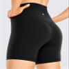 CRZ YOGA Women's Brushed Naked Feeling Biker Shorts 6'' - High Waist Matte Workout Gym Running Spandex Black Small view 4