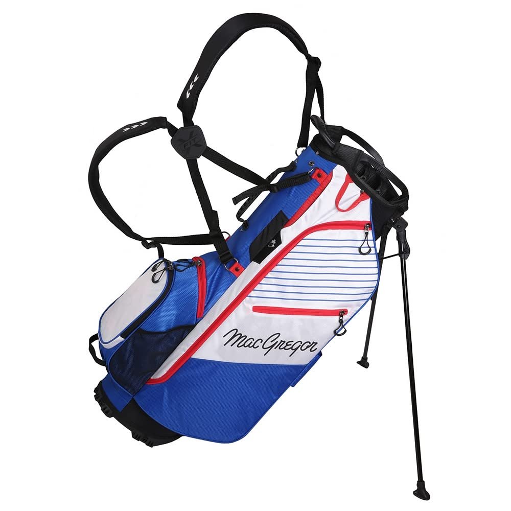 MacGregor Golf VIP 14 Divider Stand Carry Bag with Full Length Dividers, Blue/White