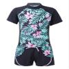 Kaerm Kids Girls Short Sleeve 2Pcs Tankini Swimsuit Rash Guard Tank Top with Bottom Bathing Suit Summer Lily Pink 16 Years view 1