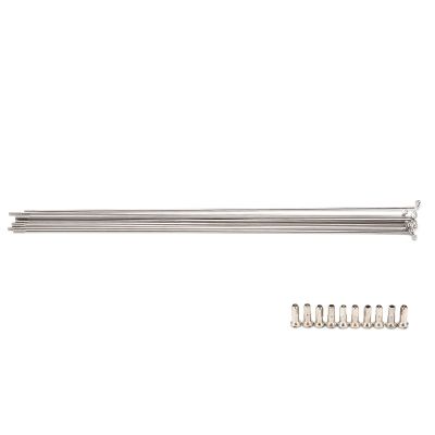 Spokes, 10 Sets 14G Stainless Steel Spokes 270mm/10.6in with Nipples for Road Mountain Bike(270mm)