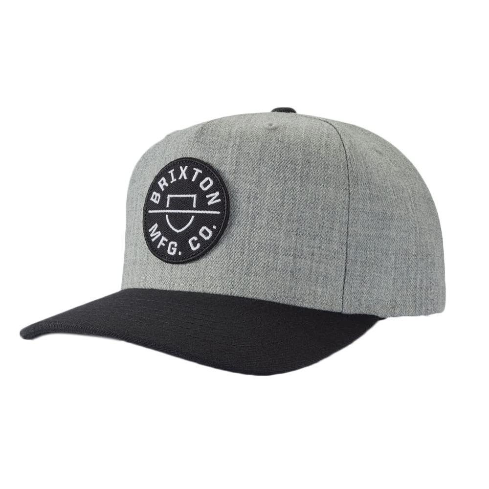 Brixton Men's Baseball Cap Heather Grey/Black  with Adjustable Snapback