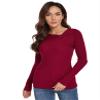 AmlieBoutik Women Asymmetric Twist Knot Neckline Ribbed Sweater(Red Large) view 3