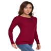 AmlieBoutik Women Asymmetric Twist Knot Neckline Ribbed Sweater(Red Large) view 4