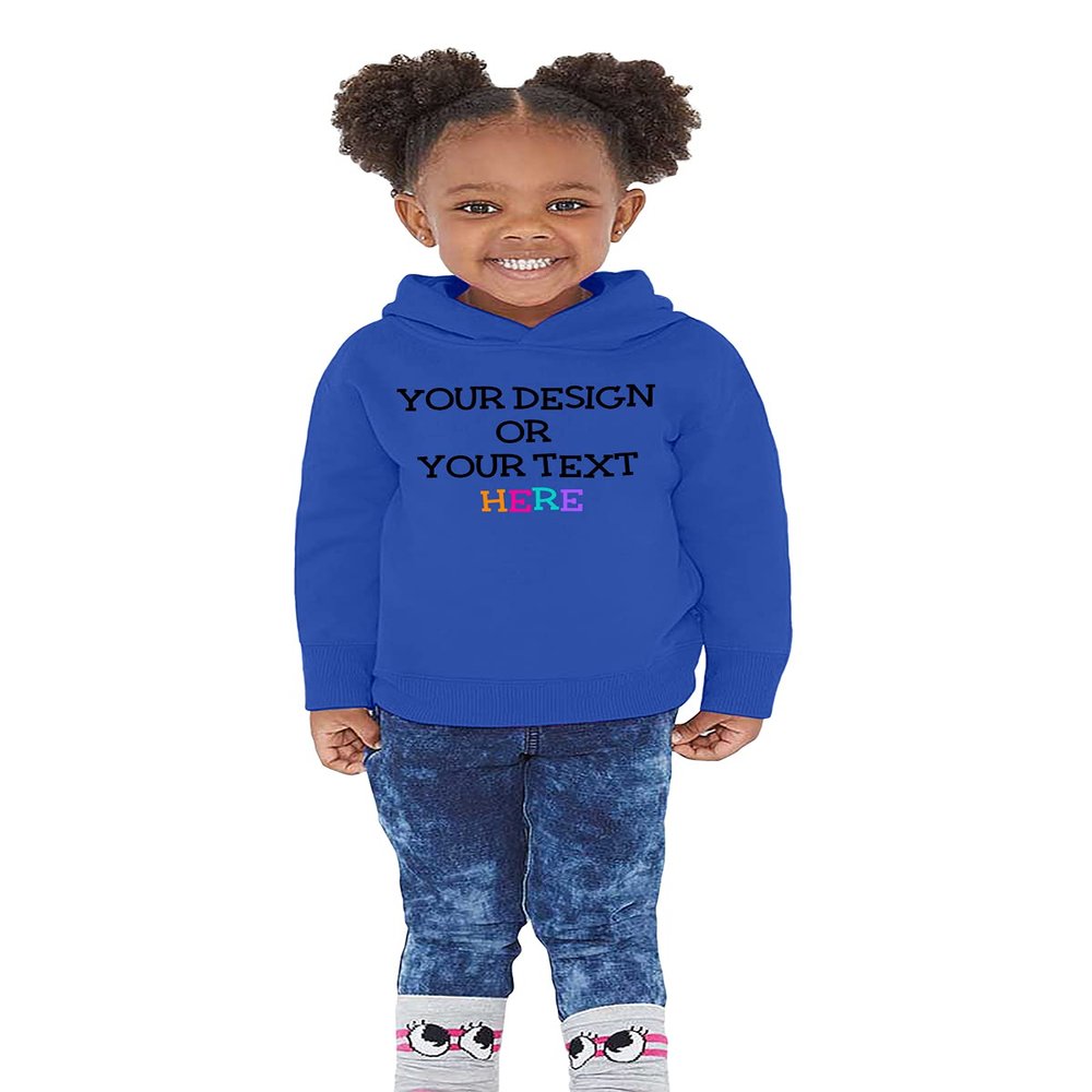 Awkward Styles Personalized Hoodie for Girls Boys Toddler DIY Design Photo Text Custom Sweatshirt 2-6 Years Old Royal 5/6