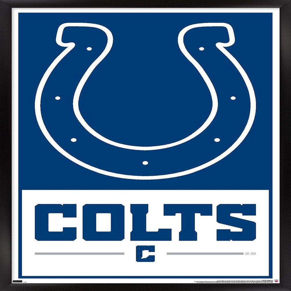 NFL Indianapolis Colts - Logo 21 Wall Poster, 34L" x 22.4W", Black Framed Version