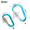 Hometu Combination Locking Carabiner Keybuckle Clip - 3-Digit Code Resettable Luggage Lock Keychain for Backpack Travel Outdoor Blue(Large) 1Pc/Set view 2