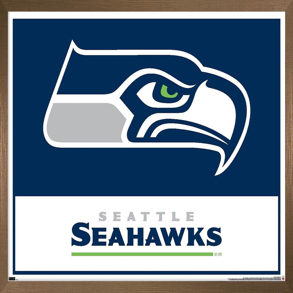 NFL Seattle Seahawks - Logo 21 Wall Poster, 34L" x 22.4W", Bronze Framed Version