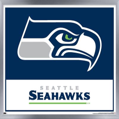NFL Seattle Seahawks - Logo 21 Wall Poster, 34L" x 22.4W", Silver Framed Version