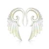 Pierced Owl Hand Carved Mother of Pearl Angelic Wing Hanging Taper Plugs, Sold as a Pair (3mm (8GA)) view 1