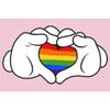 Disney Characters Rainbow Love Girl's Solid Crew Tee, Light Pink, Large view 3