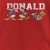 Disney Characters Donald Poses Girl's Solid Crew Tee, Red, Medium view 2